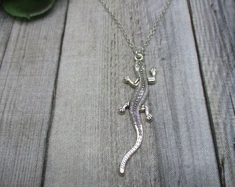 Large Gecko Necklace Lizard Necklace Gecko Jewelry Lizard Jewelry Gifts For Him / Her