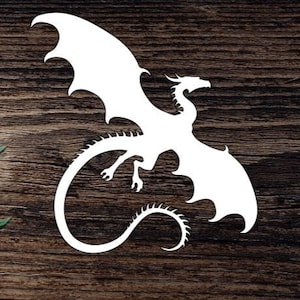 Calcomanía de vinilo de dragón para botella de agua, calcomanía de dragón para taza, calcomanía para computadora portátil, calcomanía para auto, regalos para gamers para él