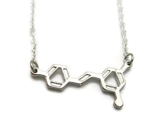 Resveratrol Necklace Red Wine Necklace Resveratrol Molecule Necklace Chemistry Necklace Resveratrol Jewelry Science Jewelry Red Wine Jewelry