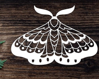Vinyl Moth Decal  For Water Bottle Moth Sticker Cup Sticker Laptop Decal Car Decal