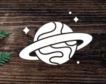 Vinyl Saturn Decal Planet Decal  For Water Bottle Sticker Cup Sticker Laptop Decal Car Decal