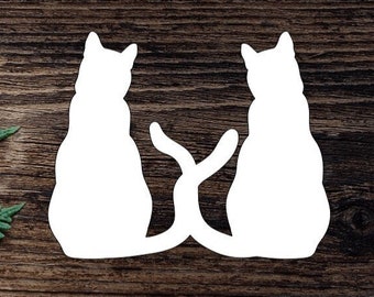 Vinyl Cats  Decal For Water Bottle Cats Sticker Cup Sticker Laptop Decal Car Decal Lovers Cats Decal  Animal Decal