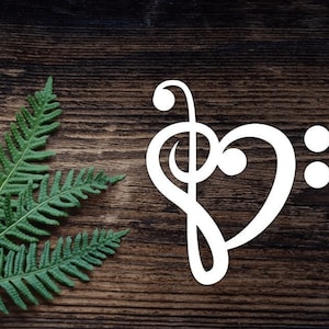 Heart Decal Music Heart Decal Vinyl Music Notes  Decal For Water Bottle Music Sticker Cup Sticker Laptop Decal Car Decal