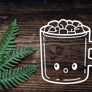 Vinyl Hot Choclate  Decal For Water Bottle Kawaii Sticker Cup Sticker Laptop Decal Car Kawaii Cup Decal