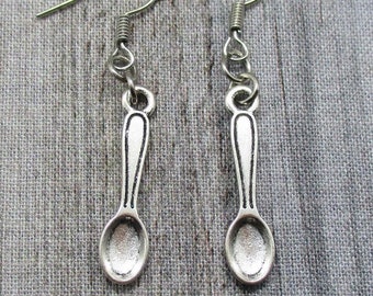 Spoon Earrings Spoon Theory Earrings  I Have No Spoons Jewelry Foodie Earrings