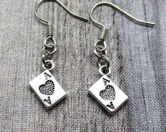 Tiny Ace Earrings Playing Card Earrings Ace Jewelry Card Jewelry