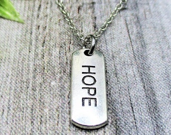 Hope Necklace Motivational Jewelry Gifts For Her Hope Jewelry Hope Charm Necklace With Words