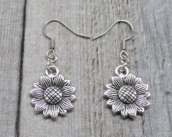 Sunflower Earrings Sunflower Jewelry Gifts For Her Flower Earrings Dangle Earrings Flower Jewelry