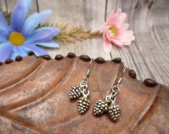 Tiny Pinecone Earrings  Pine Cone  Jewelry Cottagecore Gifts  Woodland Earrings Forest Earrings Forest Jewelry Womans Gift