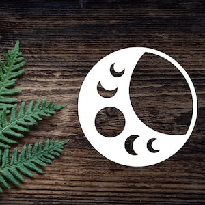 Vinyl Moon Phases Decal  For Water Bottle  Moon Phase Sticker Cup Sticker Laptop Decal Car Decal Moons Decal