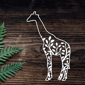 Giraffe Vinyl Decal For Water Bottle Sticker Cup Sticker Laptop Decal Car Decal Floral Giraffe Decal Gifts For Him