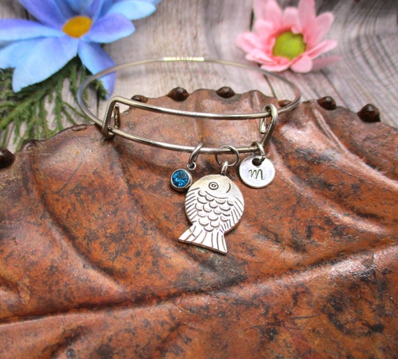 Bracelet Poisson En Alliage Argenté Et Cristal - Bijou Occasion En Très Bon état
