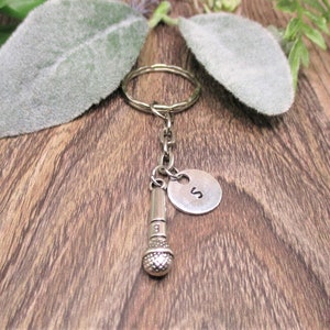 Chaveiro de microfone, chaveiro de música, presente inicial, presente personalizado