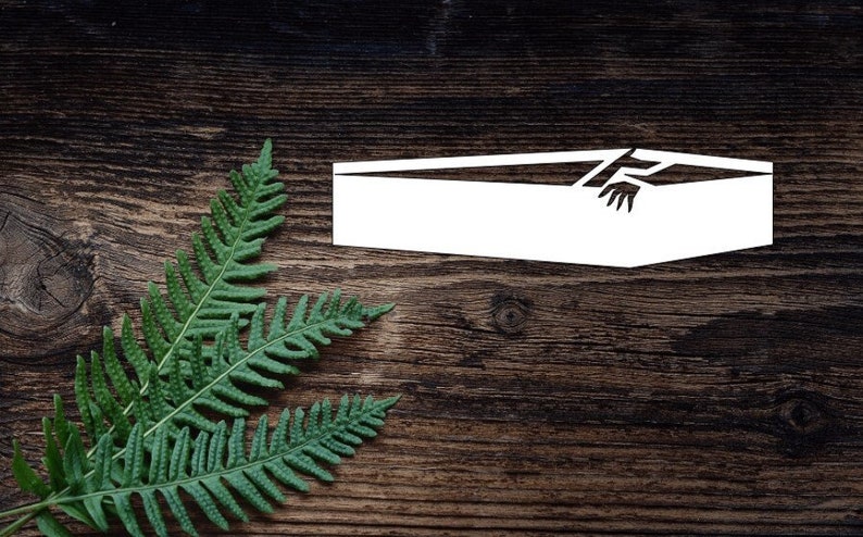 EW Designs Poppy Flowers & Cross Coffin Vinyl Decal – 4" Tall Ombre Bumper Sticker For Car, Laptop, Window | Durable UV Coated - View #13