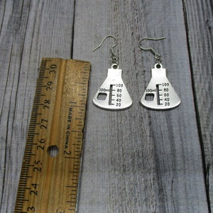 Chemistry Earrings Science Earrings Beaker Earrings Flask Earrings Chemistry Jewelry Science Jewelry Science Gifts Chemistry Gift image 2