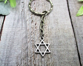 Star Of David Keychain Jewish Star Keychain