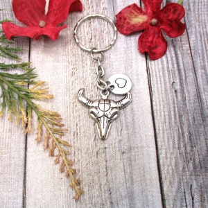 Longhorn Keychain Cow Keychain Personalized Keychain Inital Keychain Animal Keychain Gifts For Her Farm Keychain