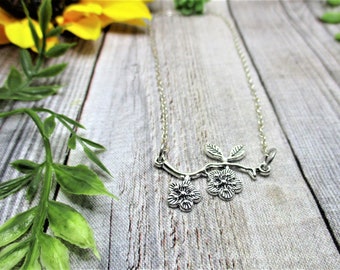 Cherry Blossom Necklace Cherry Blossom Jewelry Best Friend Gifts For Her Flower Necklace Flower Jewelry