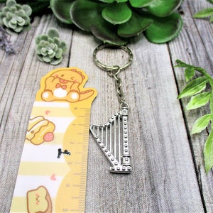 Harp Keychain Musical Instrument Keychain Musicians Gifts For Her / Him image 2