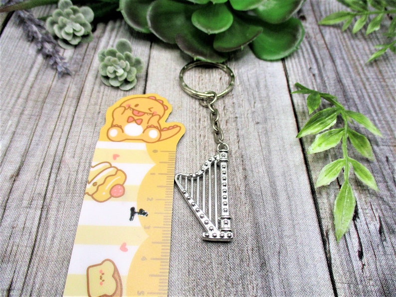 Harp Keychain Musical Instrument Keychain Musicians Gifts For Her / Him image 2