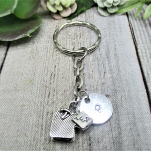 Tea Keychain Personalized Keychain Initial Keychain  Tea Lovers Gifts For Her Tea Bag Keychain