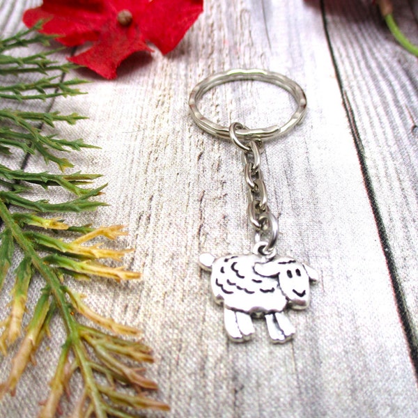 Sheep Keychain Lamb Keychain Animal Keychain    Farmer Gifts For Her/ Him