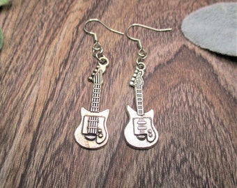 Gitarre Ohrringe Gitarre Schmuck Muscians Geschenke Gitarrist Geschenke für Sie Musik Ohrringe Musik Schmuck