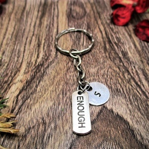 Suficiente llavero Llavero motivacional Regalo personalizado estampado a mano Regalos personalizados para ella / él