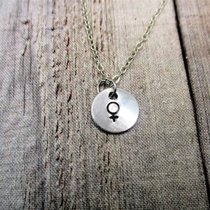 Venus Necklace, Female Symbol Necklace, Feminist Necklace Gifts For Her Venus Jewelry Female Gender Jewelry Feminist Jewelry