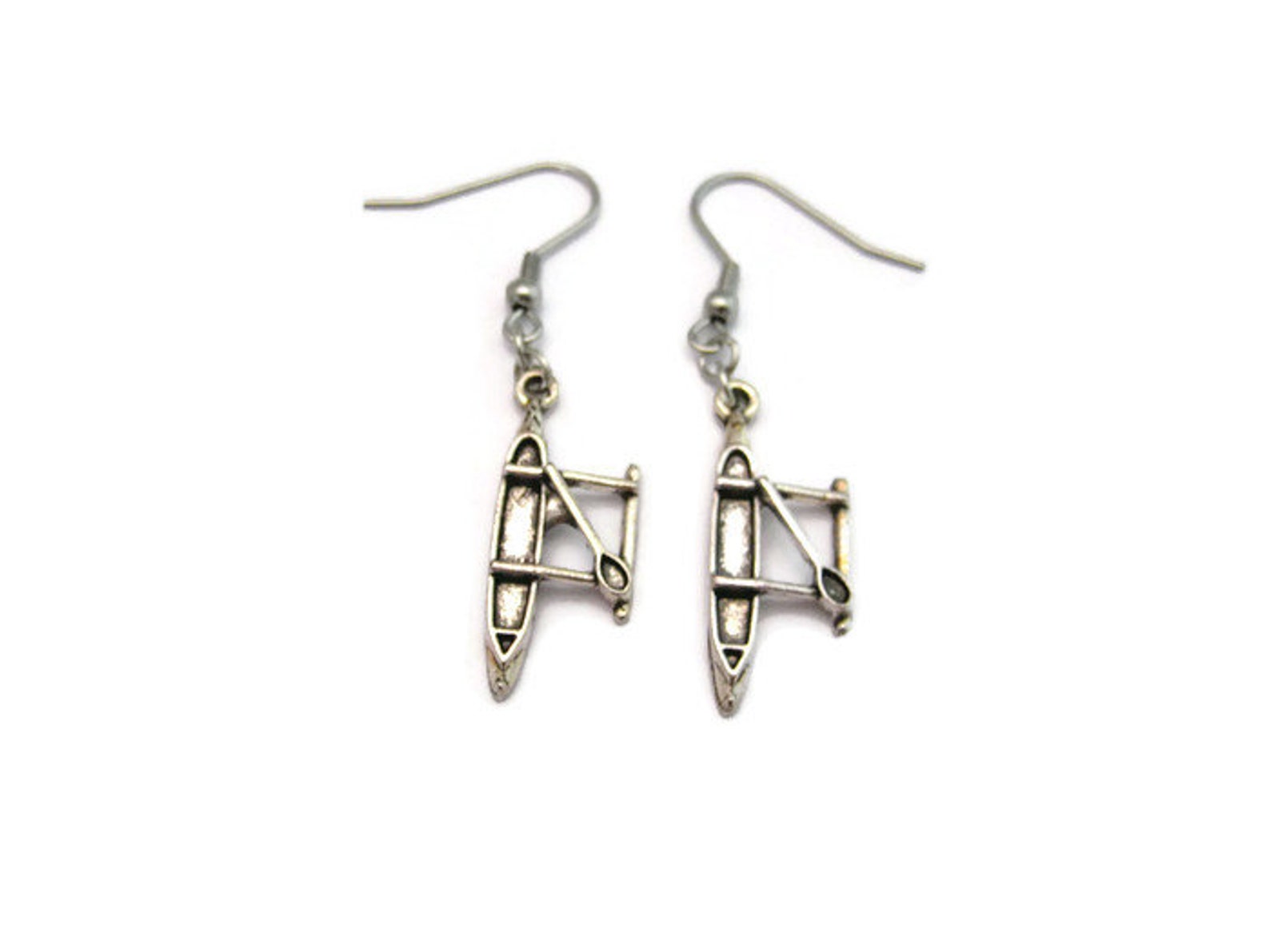 Canoe Earrings Outrigger Canoe Outdoors Earrings Canoe Jewelry Etsy