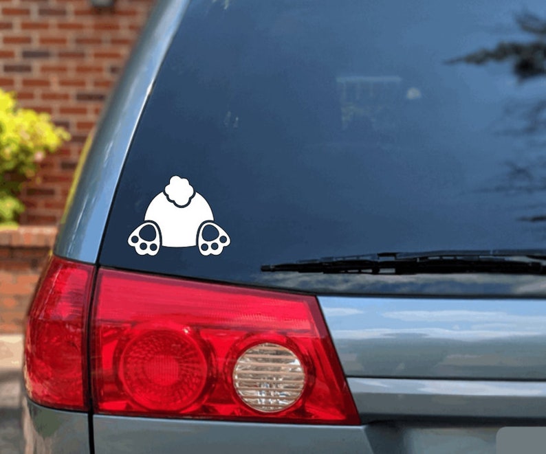 Vinyl Bunny Butt Decal For Water Bottle Rabbit Butt Sticker Cup Sticker Laptop Decal Car Decal image 2