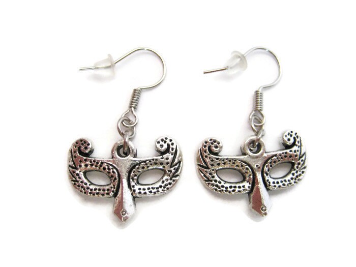 Fox Masquerade Mask Earrings Mardi Gras Earrings Fox Earrings Etsy