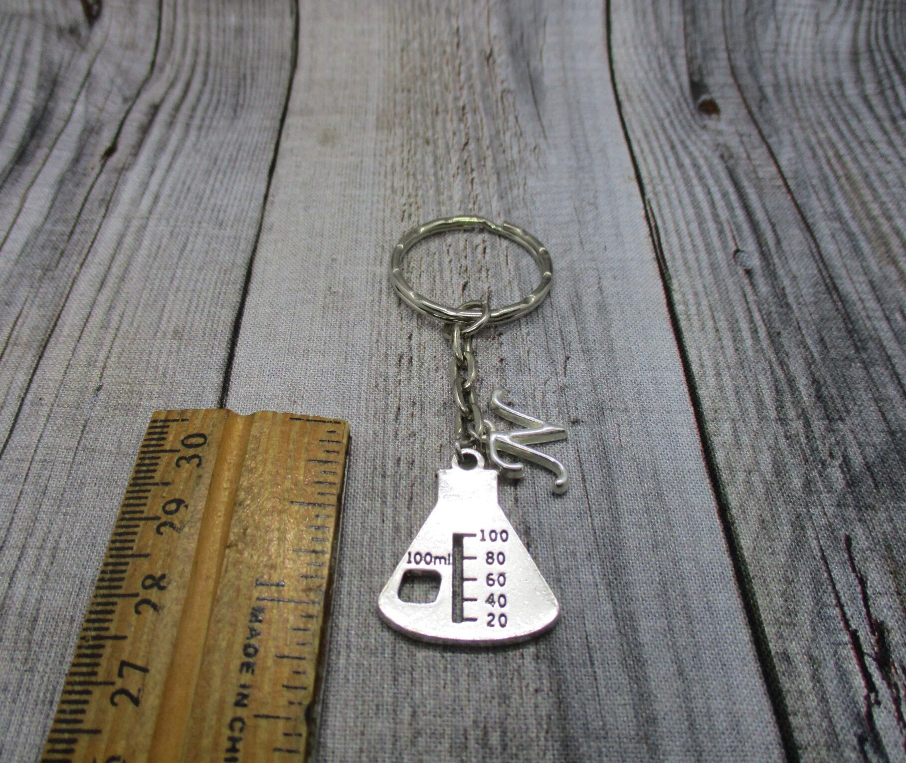 Science Keychain Beaker Keychain Chemistry Keychain Initial Science ...