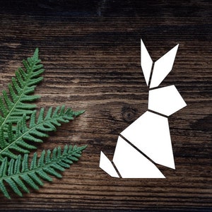 Vinyl origami bunny sticker voor waterfles konijn sticker beker sticker laptop sticker auto sticker