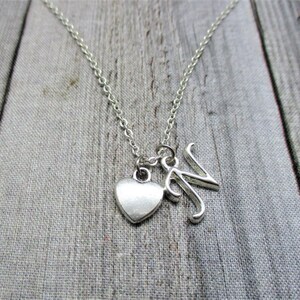 Collar de corazón, Collar inicial, Joyas de corazón, Regalo romántico personalizado, Regalos personalizados, Collar de cartas Regalo de corazón