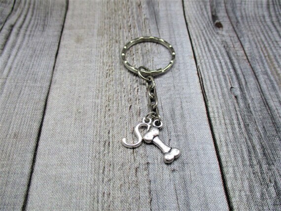 Personalized Silver Doggy Bone Keychain Custom Engraved Free 
