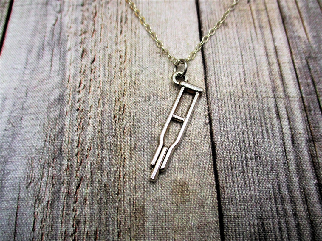Crutch Necklace Crutch Jewelry Gifts for Her/ Him Broken Leg Gift Etsy