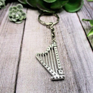 Harp Keychain Musical Instrument Keychain Musicians Gifts For Her / Him image 1