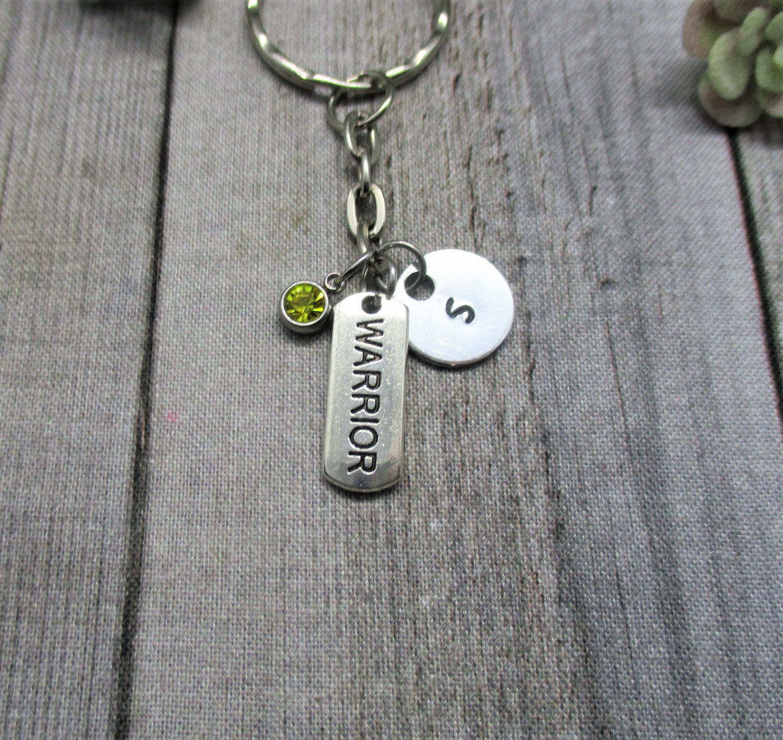Warrior Keychain Personalized Handstamped Motivational Gift Etsy
