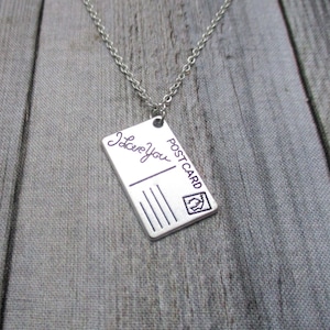 Silber Postkarte Halskette Ich liebe dich Schmuck Geschenke für sie