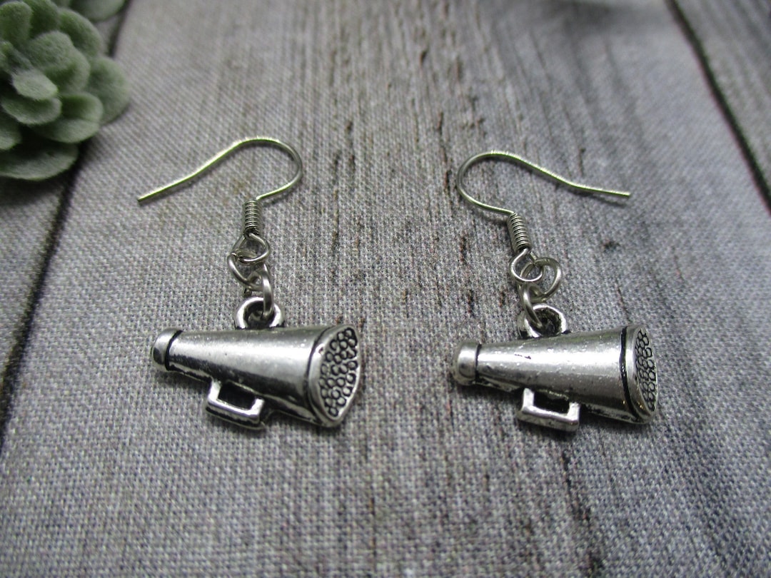 Cheerleading Earrings Megaphone Earrings Cheerleader Jewelry Etsy