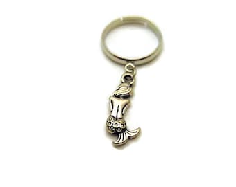 Mermaid Ring Charm Ring Adjustable Brass Ring Mermaid Back Ring Mermaid Jewelry Gifts For Her