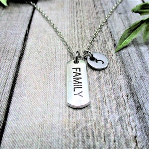 Collar familiar Collar motivacional personalizado Carta estampada a mano Inicial Regalos de joyería familiar para ella
