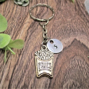 French Fry Keychain Personalized  Gifts Fast Food Keychain Inital Junk Food Keychain Gifts For Him/ Her Food Lovers