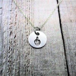 Middle Finger  Necklace, Flipping Off Jewelry Gifts For Her/ Him