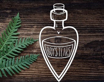 Boys Tears Bottle Vinyl Decal For Bumper Sticker, Laptop, Tumbler Cup, Mug, Journal, and more