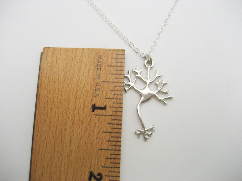 Neuron Necklace, Biology Necklace, Cell Necklace, Science Necklace, STEM Necklace, Chemistry Necklace, Neuron Jewelry, Science Jewelry image 2