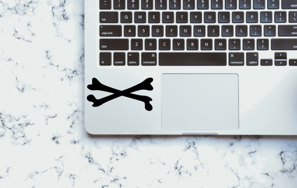 Crossbones Sticker Cross Bones Decal Halloween Vinyl Decal for Bumper Sticker, Laptop ...