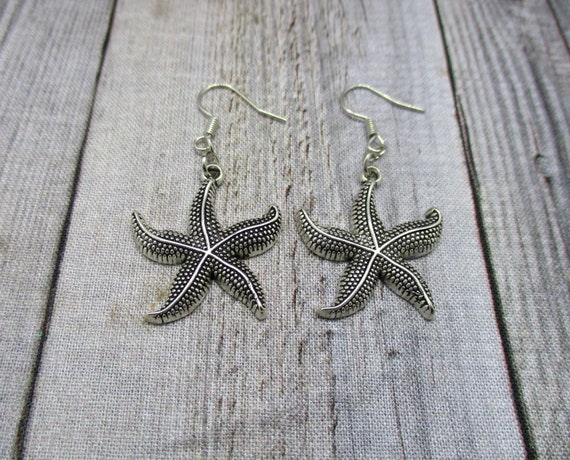 Starfish Earrings Dangle Ocean Gifts for Her Starfish Jewelry Etsy
