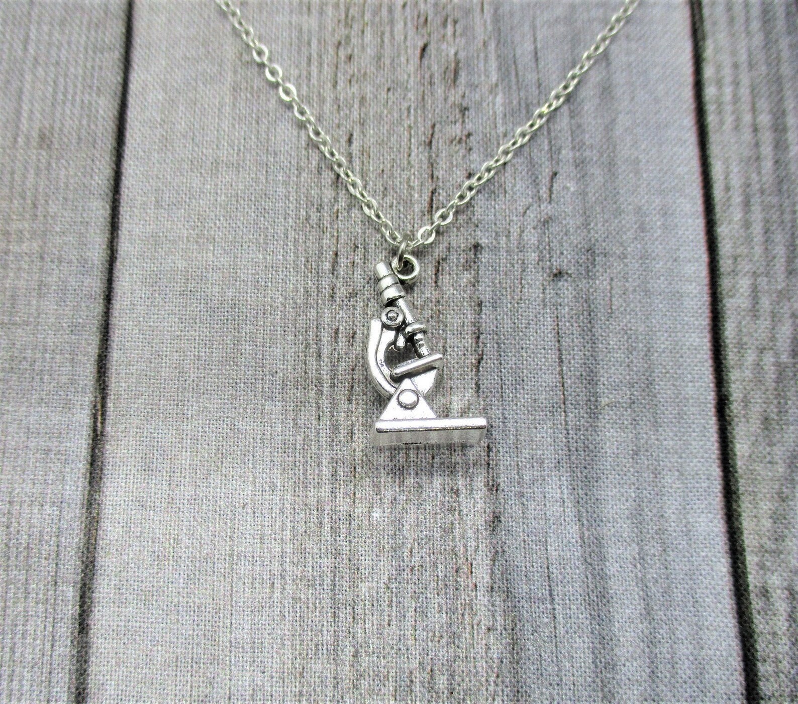 Microscope Necklace Science Biology Necklace Chemistry Etsy